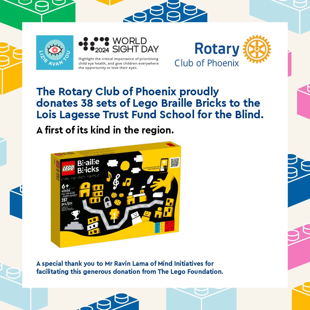 Lego Braille Donation by The Rotary Club of Phoenix